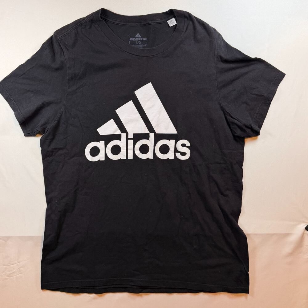 Adidas Mens Amplifier Big Logo Graphic Short Sleeve T Shirt Size Large